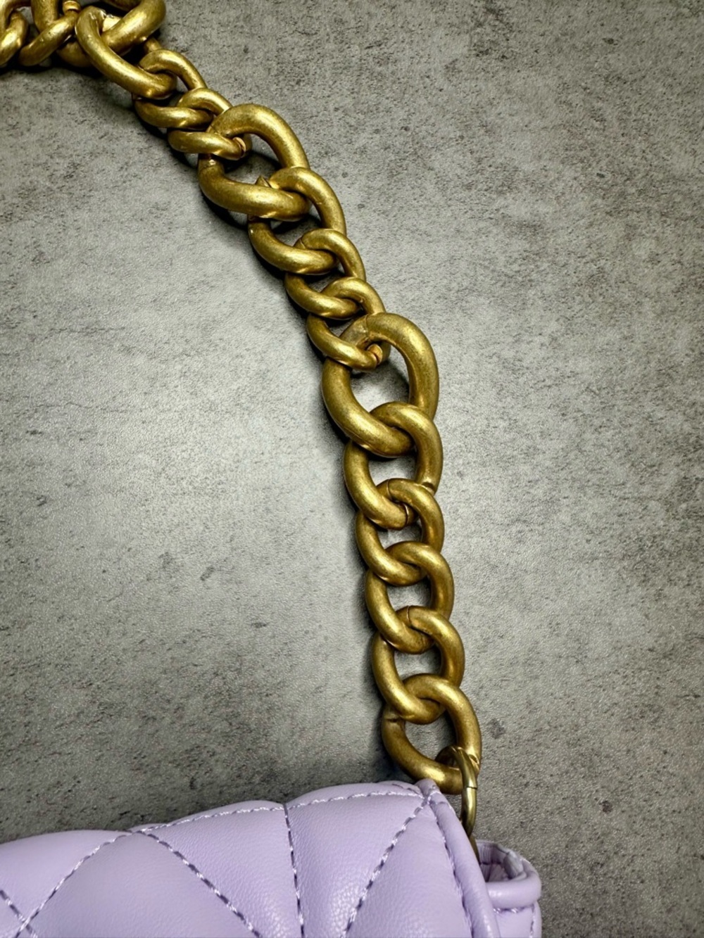 Zara Quilted Chain Shoulder Bag – Lavender – Gold Chain - Picture 2 of 4